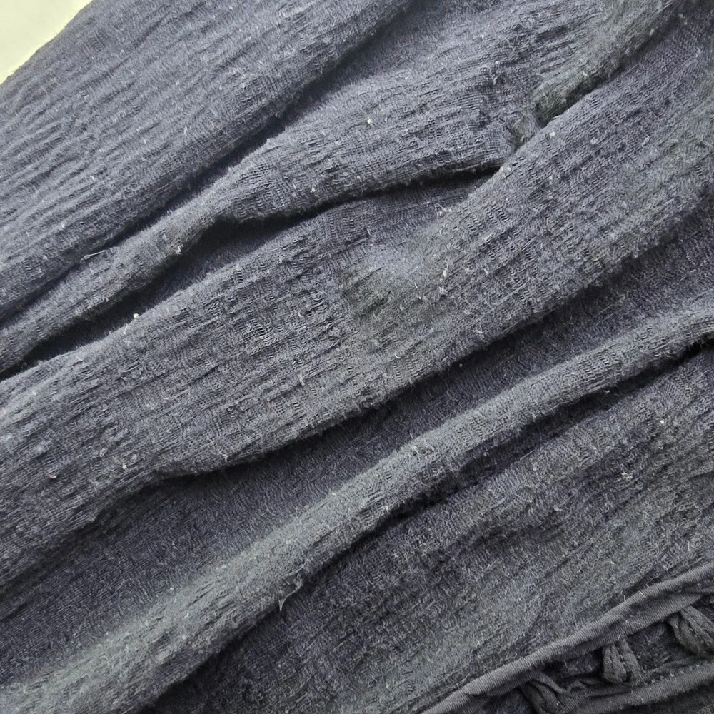 Saturday Sunday Anthropologie Navy Blue Macrame Back Longline Vest‎ Size Medium